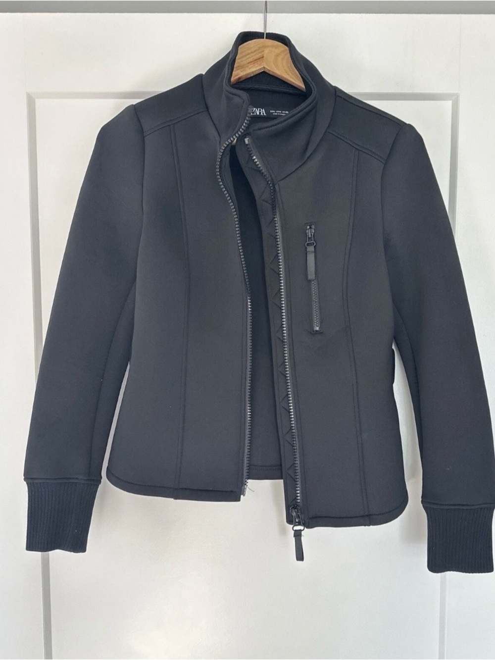 ZARA Black Jacket size Eur M Full Zip Outdoors Outerwear